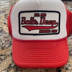 Red and White Baseball Cap